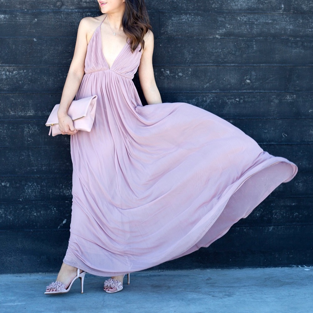 Blush pink maxi dress